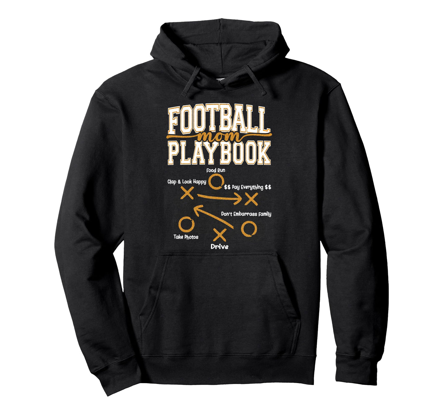 Football Mom Playbook Game Day Football Hoodie - Trendy Graphic for Adults - T-Shirt, Sweatshirt, Hoodie