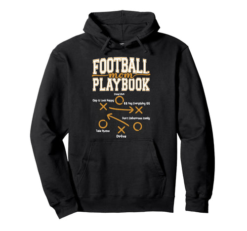 Football Mom Playbook Game Day Football Hoodie - Trendy Graphic for Adults - T-Shirt, Sweatshirt, Hoodie