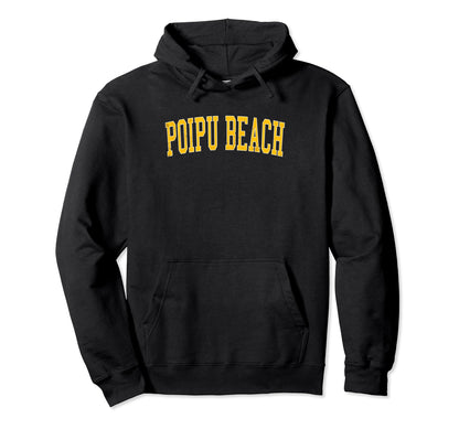 Poipu Beach Distressed Gold Varsity Hoodie - Custom Art Print Men Women - T-Shirt, Sweatshirt, Hoodie