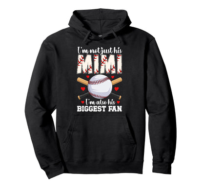 His Biggest Fan Baseball Mimi Baseball Hoodie - Minimalist Print Men Women - T-Shirt, Sweatshirt, Hoodie