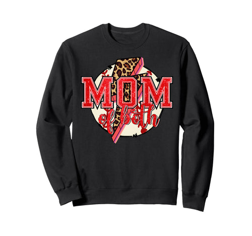 Mom Both Leopard Baseball Sweatshirt - Aesthetic Graphic Unisex - T-Shirt, Sweatshirt, Hoodie