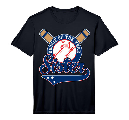 Sister Rookie 1St Birthday Baseball T-Shirt - Fun Novelty Design Unisex - T-Shirt, Sweatshirt, Hoodie