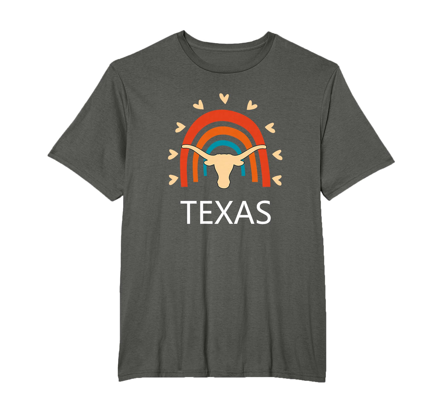 Texas Longhorn Cow Rainbow T-Shirt - Fun Novelty Design Men Women - T-Shirt, Sweatshirt, Hoodie