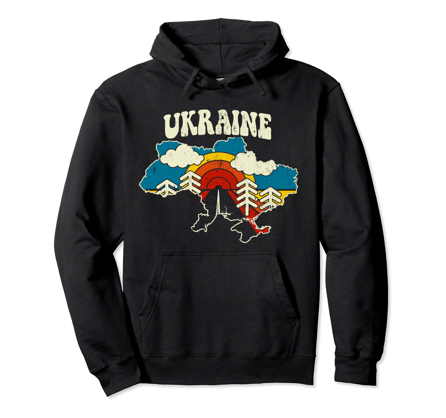 Ukraine Ukrainian Country Rainbow Hoodie - Fun Novelty Design Men Women - T-Shirt, Sweatshirt, Hoodie