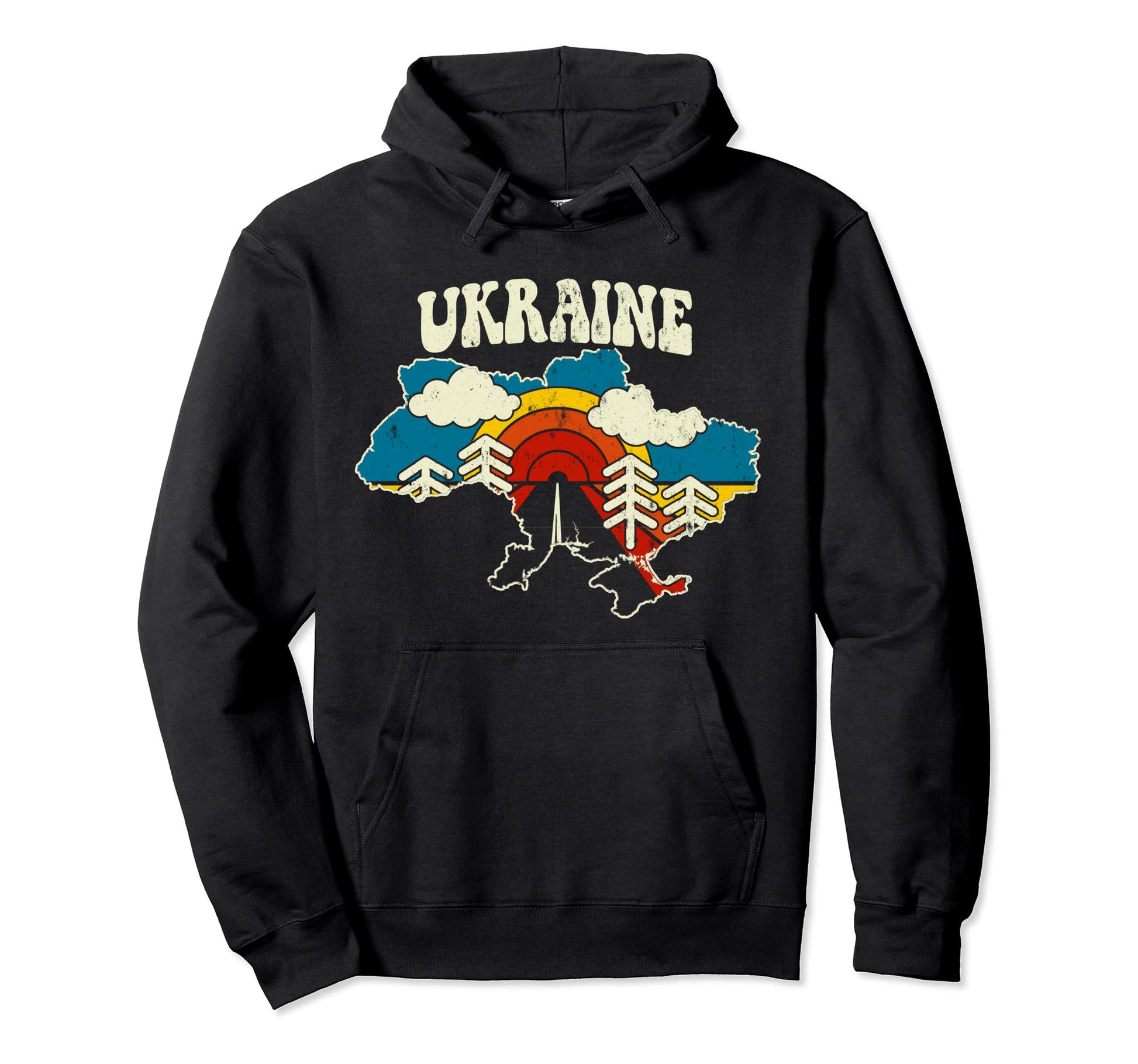 Ukraine Ukrainian Country Rainbow Hoodie - Fun Novelty Design Men Women - T-Shirt, Sweatshirt, Hoodie