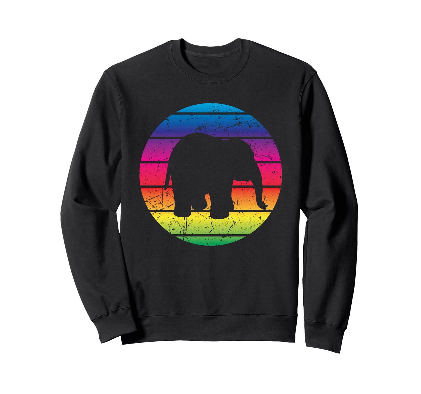 Rainbow Elephant Good Vibes Animal Sweatshirt - Trendy Graphic for Adults - T-Shirt, Sweatshirt, Hoodie