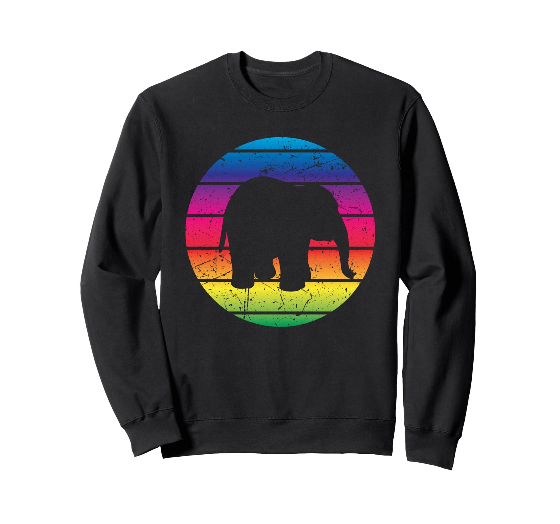 Rainbow Elephant Good Vibes Animal Sweatshirt - Trendy Graphic for Adults - T-Shirt, Sweatshirt, Hoodie
