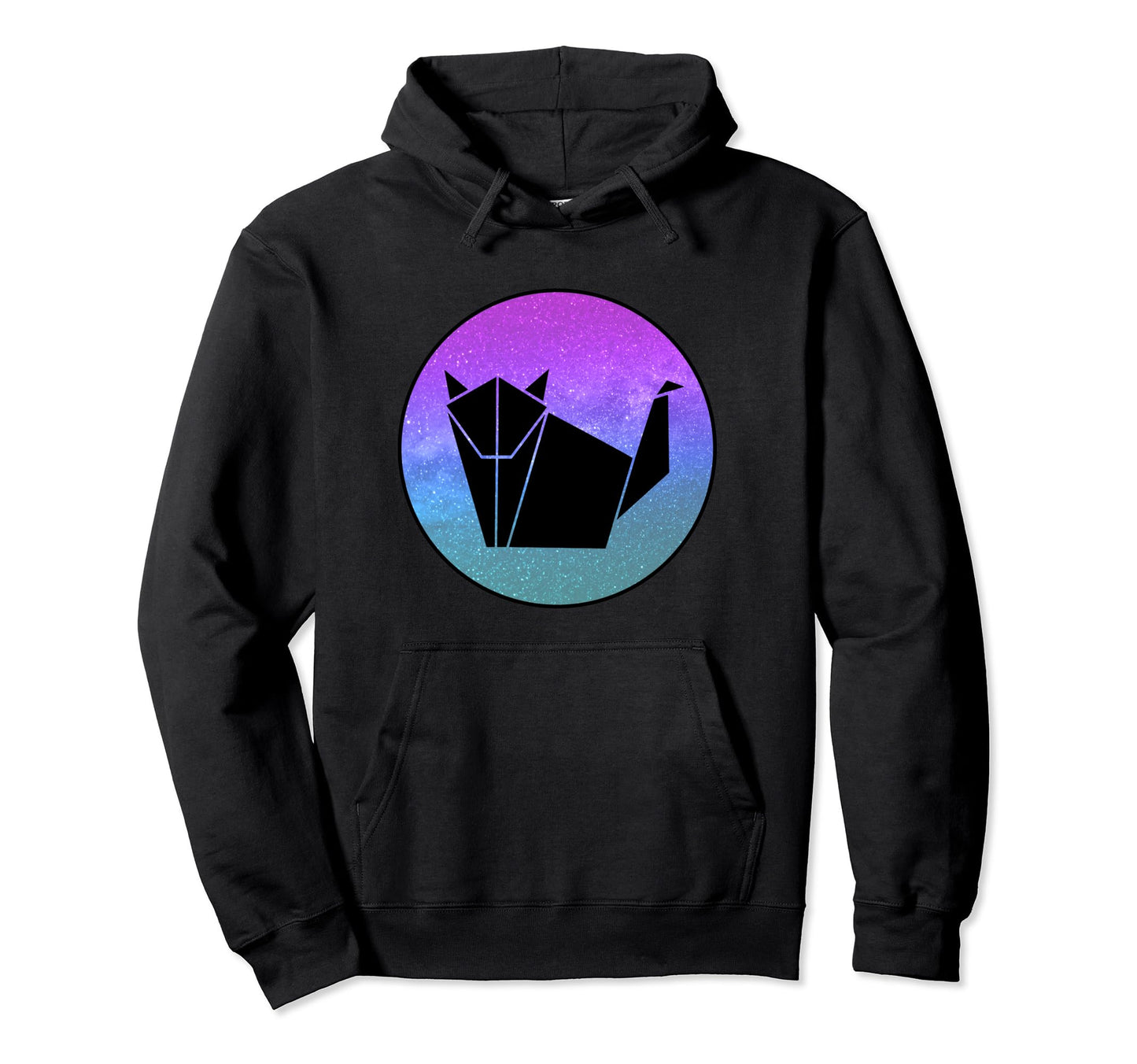 Wolf Origami Galaxy Vaporwave Hoodie - Custom Art Print Men Women - T-Shirt, Sweatshirt, Hoodie