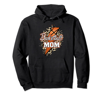 Basketball Mom Leopard Basketball Mama Game Hoodie - Unique Graphic Unisex - T-Shirt, Sweatshirt, Hoodie
