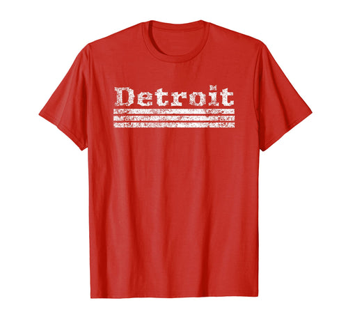 Detroit Michigan Weathered Stripe T-Shirt - Custom Art Print Men Women - T-Shirt, Sweatshirt, Hoodie