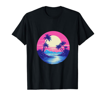 Vaporwave Landscape Aesthetic Art T-Shirt - Casual Everyday Wear Unisex - T-Shirt, Sweatshirt, Hoodie