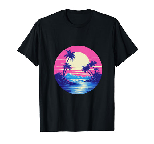 Vaporwave Landscape Aesthetic Art T-Shirt - Casual Everyday Wear Unisex - T-Shirt, Sweatshirt, Hoodie