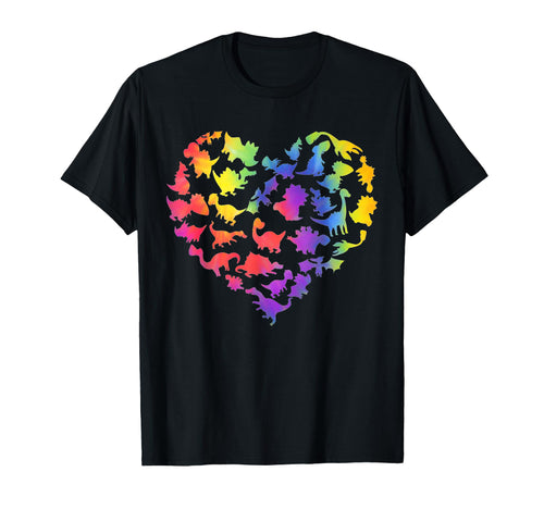 Dinosaur Lover Tie Dye Heart Y2K T-Shirt - Minimalist Print for Adults - T-Shirt, Sweatshirt, Hoodie