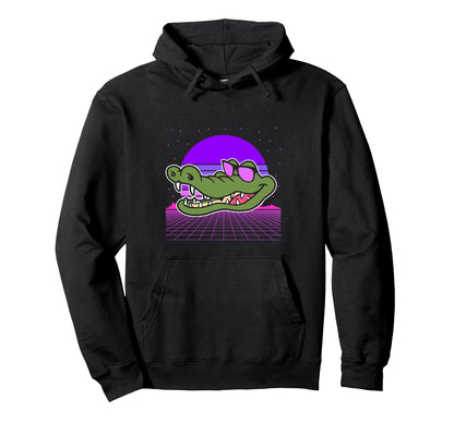 Aesthetic Vaporwave Outfits Crocodile Hoodie - Casual Everyday Wear Unisex - T-Shirt, Sweatshirt, Hoodie
