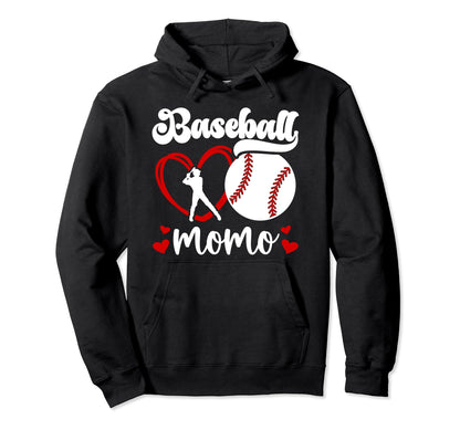 Baseball Momo Grandma Momo Baseball Hoodie - Novelty Apparel for Adults - T-Shirt, Sweatshirt, Hoodie