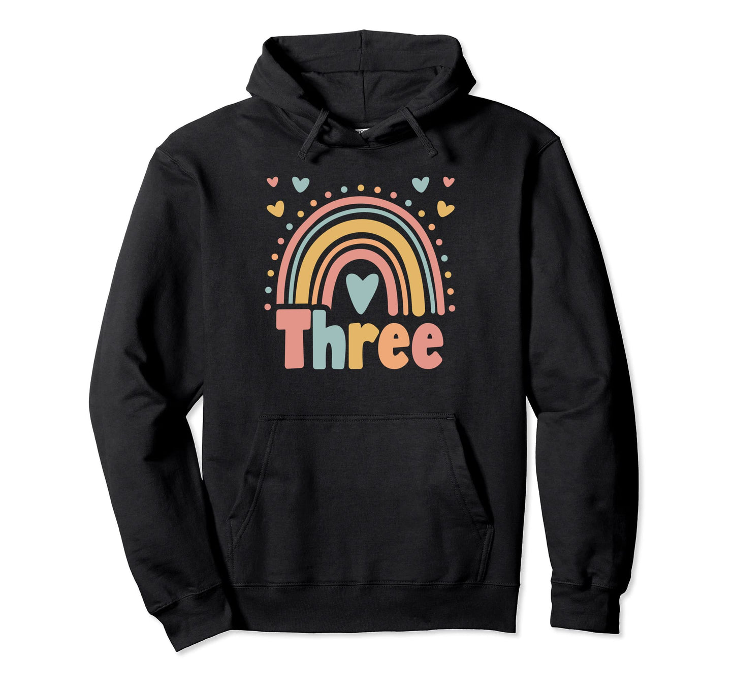 3 Year Old Boho Rainbow 3Rd Birthday Hoodie - Minimalist Print Men Women - T-Shirt, Sweatshirt, Hoodie