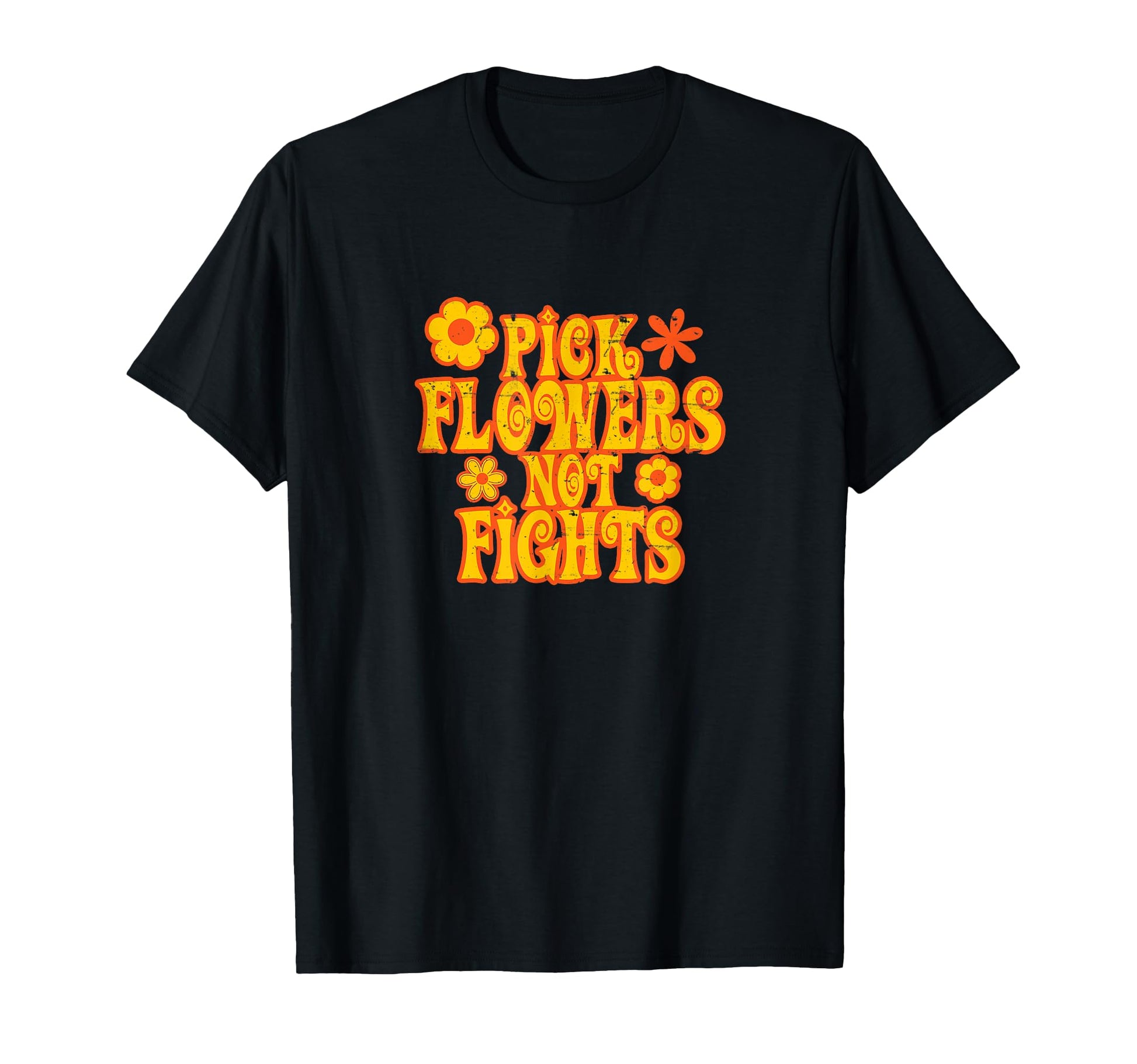 Pick Flowers Not Fights 67 Hippie Love T-Shirt - Custom Art Print Unisex - T-Shirt, Sweatshirt, Hoodie