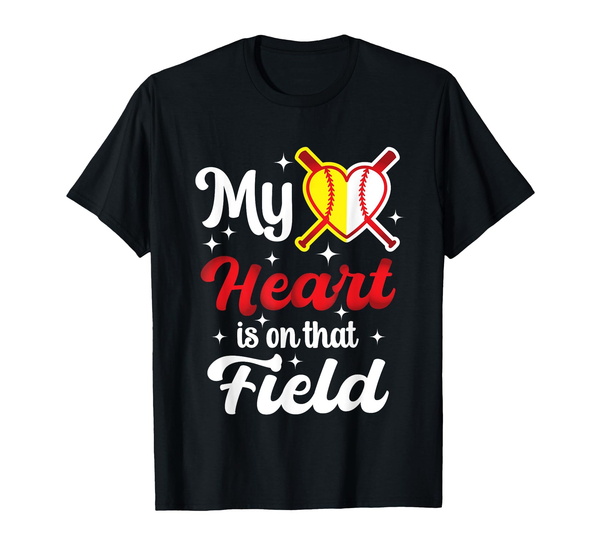 My Heart Is That Field Baseball T-Shirt - Casual Everyday Wear for Adults - T-Shirt, Sweatshirt, Hoodie