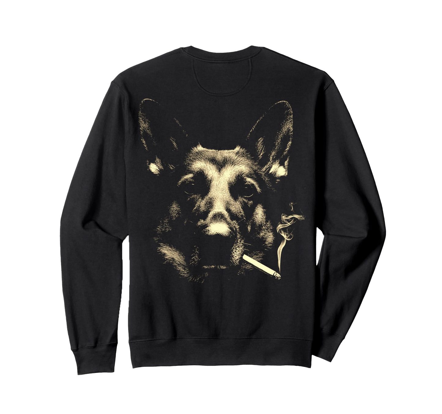 German Shepherd Smoking Cigarette Sweatshirt - Streetwear Style for Adults - T-Shirt, Sweatshirt, Hoodie