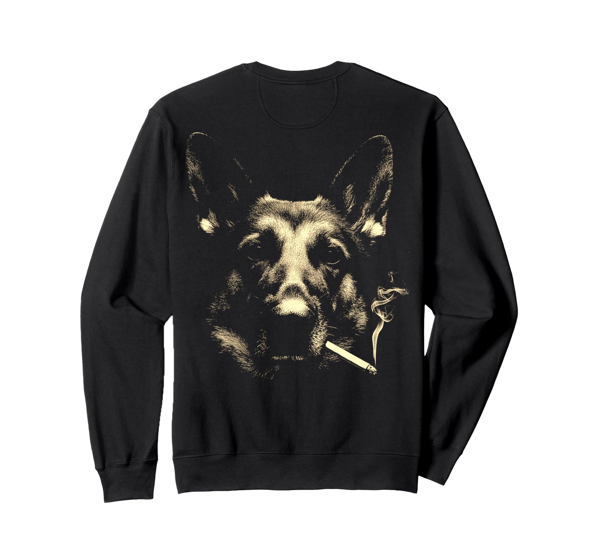 German Shepherd Smoking Cigarette Sweatshirt - Streetwear Style for Adults - T-Shirt, Sweatshirt, Hoodie