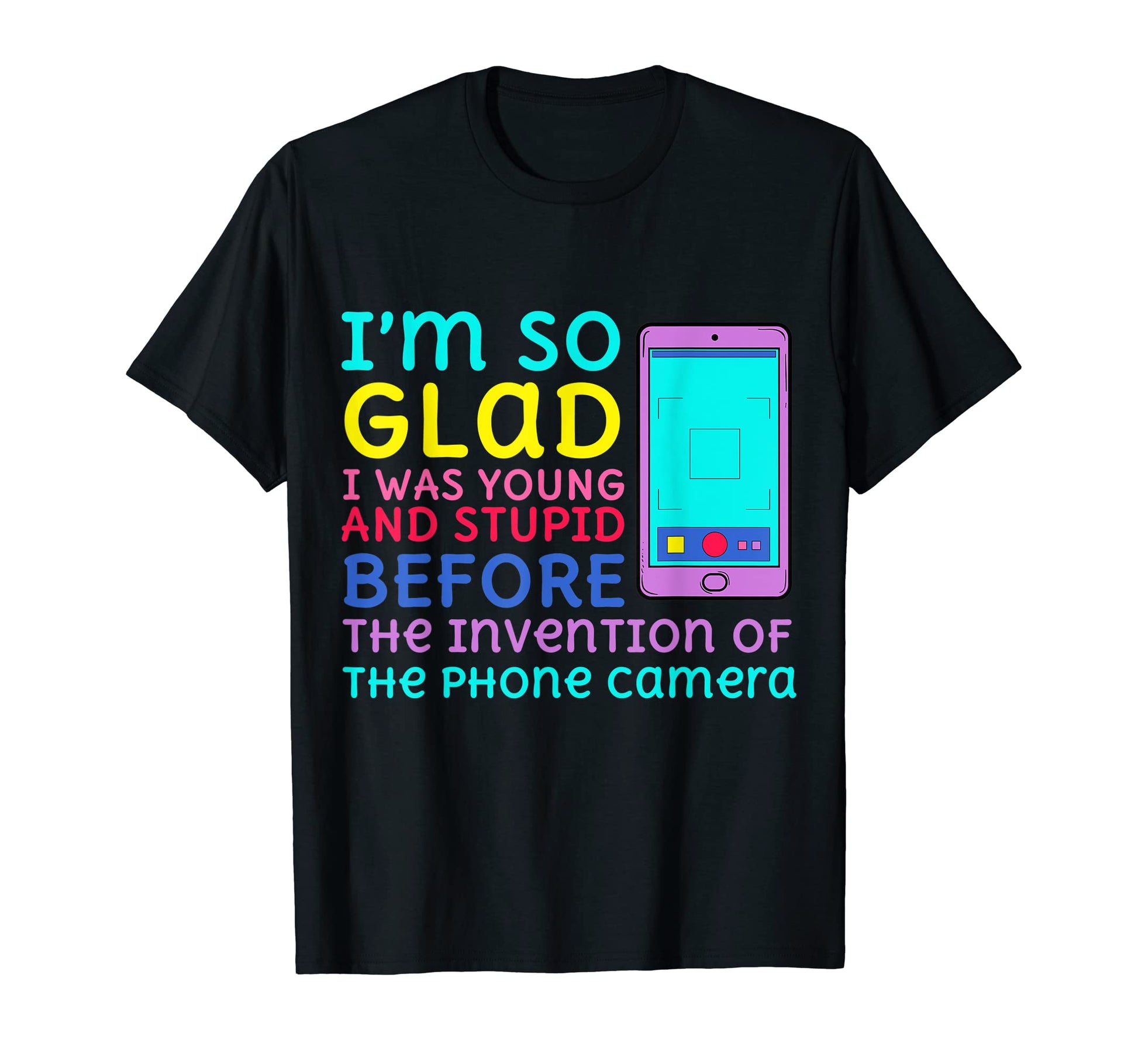 Young And Stupid Before Invention Phone T-Shirt - Graphic Print for Adults - T-Shirt, Sweatshirt, Hoodie