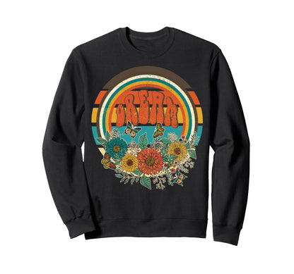 Dream Butterfly Floral Boho 70S Sweatshirt - Novelty Apparel Men Women - T-Shirt, Sweatshirt, Hoodie