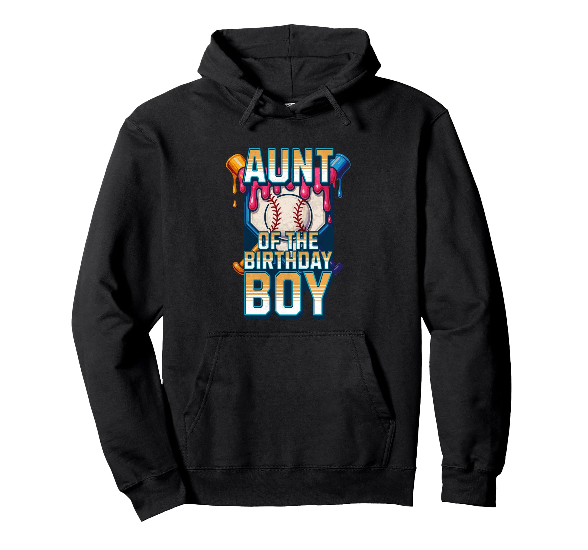 Aunt Birthday Baseball Ice Cream Drip Hoodie - Minimalist Print Unisex - T-Shirt, Sweatshirt, Hoodie