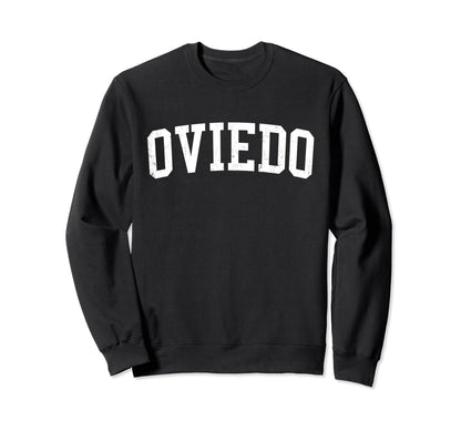Oviedo Fl Distressed White Varsity Sweatshirt - Novelty Apparel Unisex - T-Shirt, Sweatshirt, Hoodie
