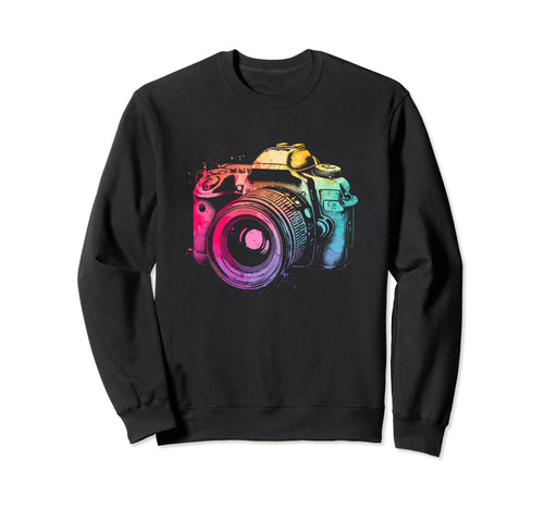 Colorful Camera Photographer Sweatshirt - Unique Graphic for Adults - T-Shirt, Sweatshirt, Hoodie