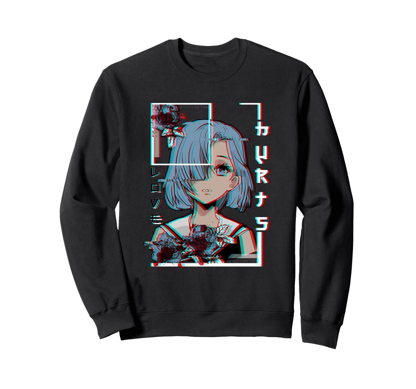 Japanese Vaporwave Aesthetic Sweatshirt - Fun Novelty Design for Adults - T-Shirt, Sweatshirt, Hoodie