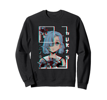 Japanese Vaporwave Aesthetic Sweatshirt - Fun Novelty Design for Adults - T-Shirt, Sweatshirt, Hoodie