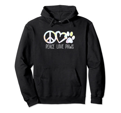Dog Mom Shirts Peace Love Paws Puppy Hoodie - Aesthetic Graphic Unisex - T-Shirt, Sweatshirt, Hoodie