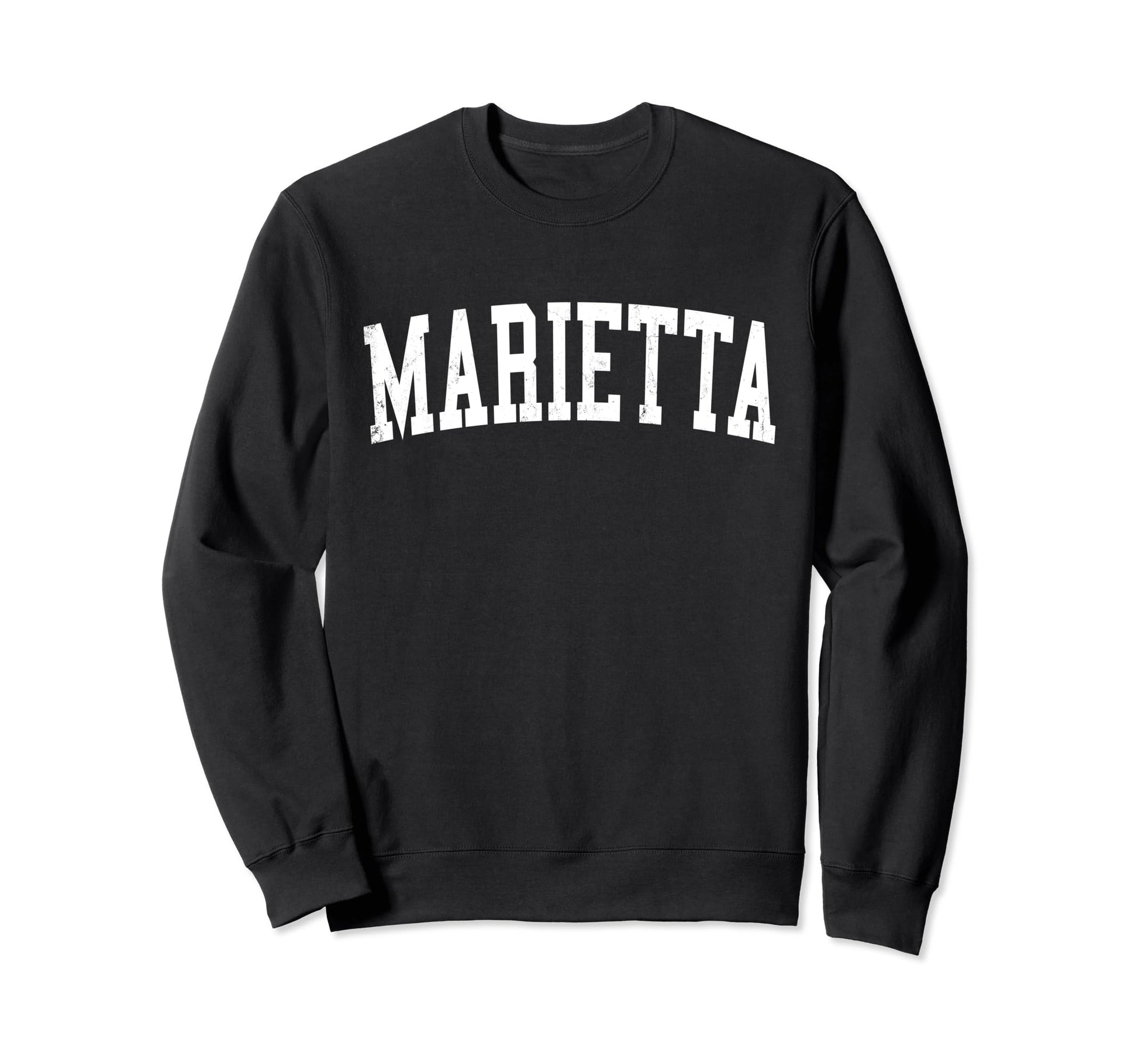 Marietta Ga Distressed White Varsity Sweatshirt - Trendy Graphic Men Women - T-Shirt, Sweatshirt, Hoodie