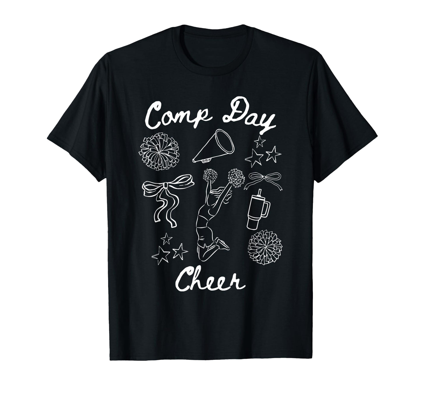 Comp Day Cheer Coquette Bow T-Shirt - Fun Novelty Design for Adults - T-Shirt, Sweatshirt, Hoodie