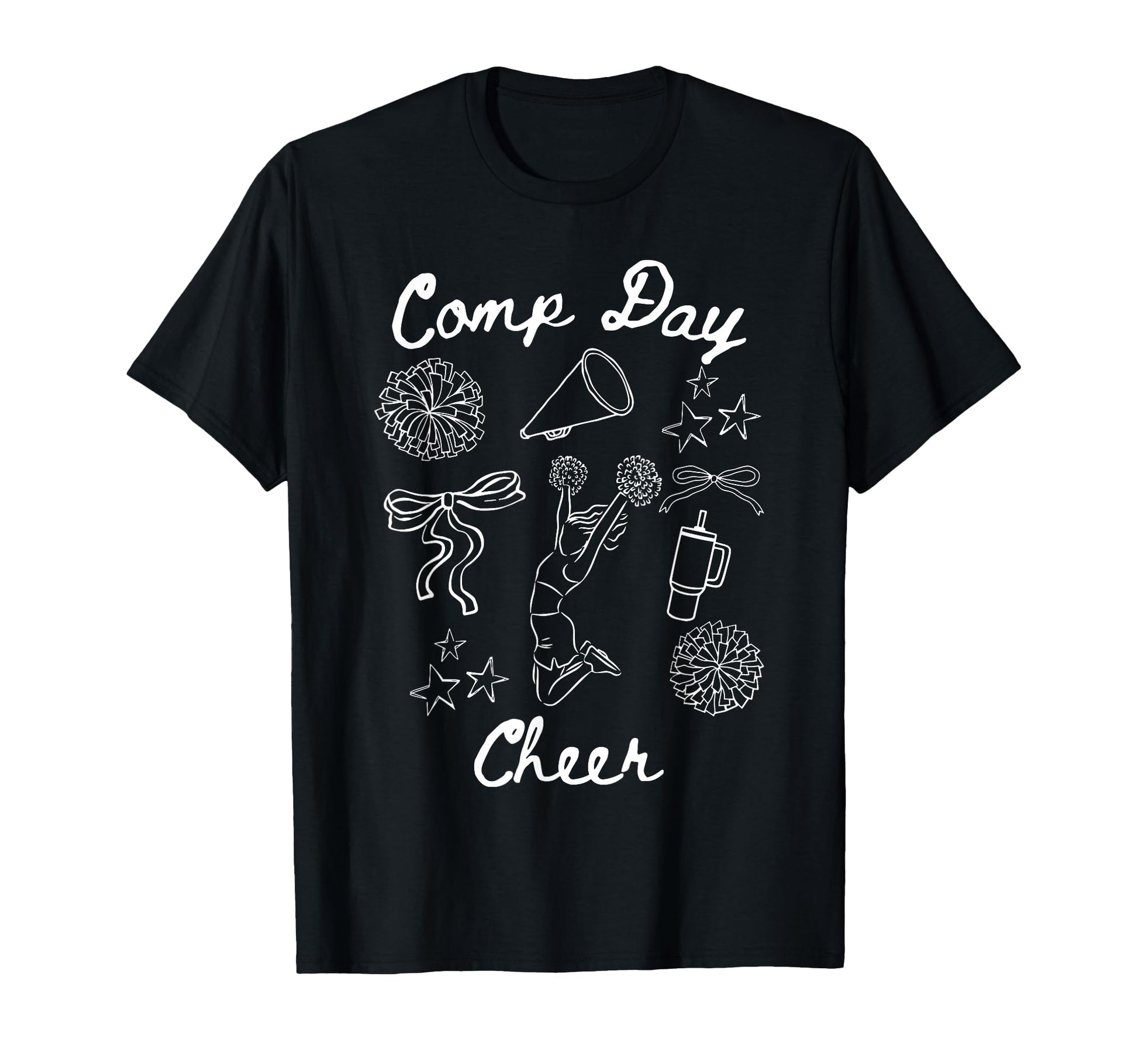 Comp Day Cheer Coquette Bow T-Shirt - Fun Novelty Design for Adults - T-Shirt, Sweatshirt, Hoodie