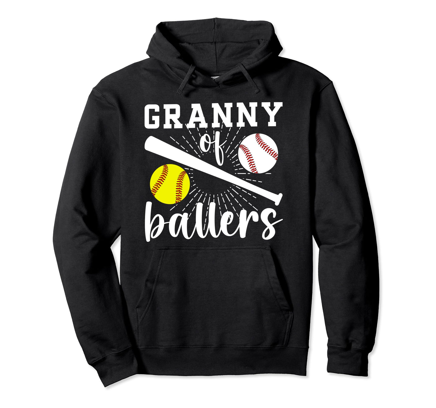 Granny Ballers Baseball Softball Hoodie - Aesthetic Graphic for Adults - T-Shirt, Sweatshirt, Hoodie