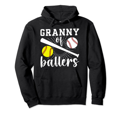 Granny Ballers Baseball Softball Hoodie - Aesthetic Graphic for Adults - T-Shirt, Sweatshirt, Hoodie