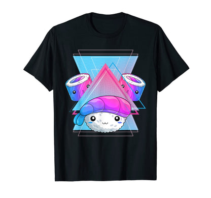 Vaporwave Sushi Kawaii Aesthetic Art T-Shirt - Fun Novelty Design Unisex - T-Shirt, Sweatshirt, Hoodie