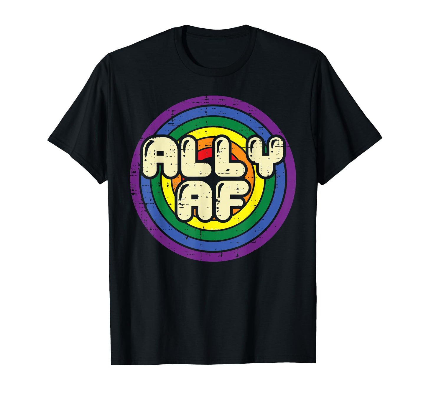 Ally Af Rainbow Gay Pride Flag Lgbtq T-Shirt - Novelty Apparel Unisex - T-Shirt, Sweatshirt, Hoodie