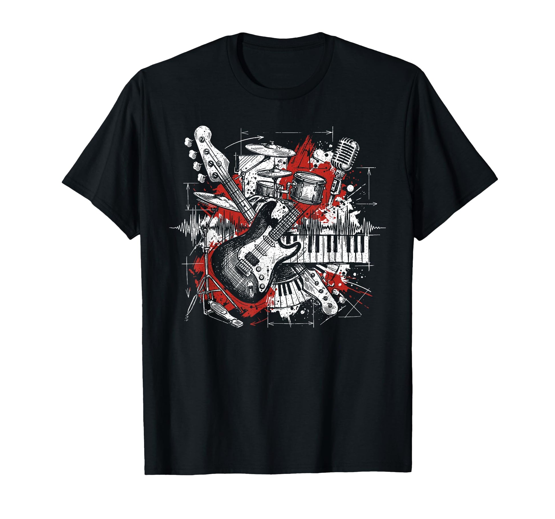 Rock Band Instruments Rock And Roll T-Shirt - Aesthetic Graphic Men Women - T-Shirt, Sweatshirt, Hoodie