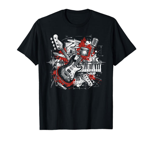 Rock Band Instruments Rock And Roll T-Shirt - Aesthetic Graphic Men Women - T-Shirt, Sweatshirt, Hoodie