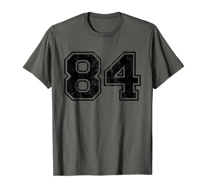 Number 84 Varsity Distressed Sport Team T-Shirt - Unique Graphic Men Women - T-Shirt, Sweatshirt, Hoodie