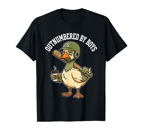 Outnumbered Funny Mom Baseball Goose T-Shirt - Aesthetic Graphic Men Women - T-Shirt, Sweatshirt, Hoodie