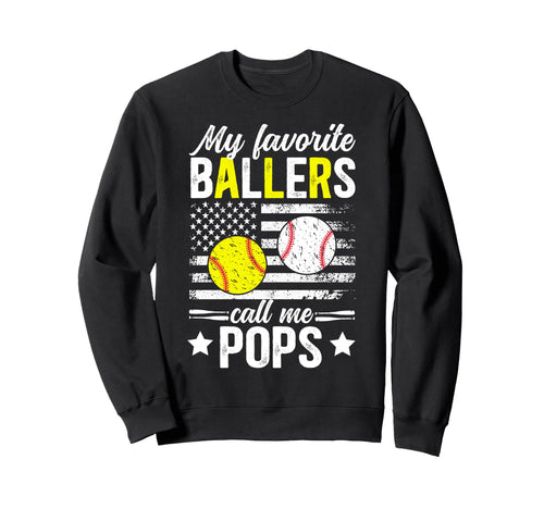 My Favorite Ballers Call Me Baseball Sweatshirt - Graphic Print Unisex - T-Shirt, Sweatshirt, Hoodie
