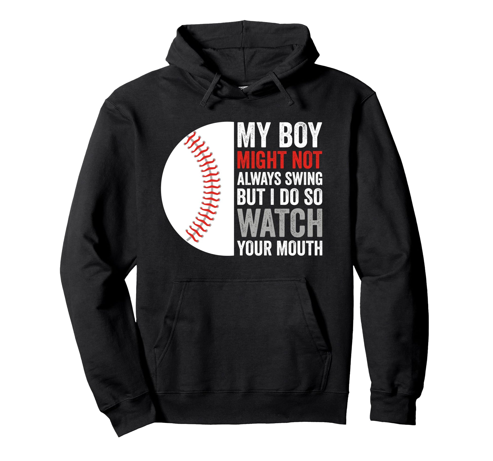 Funny Baseball Parent Swing Joke Hoodie - Minimalist Print Men Women - T-Shirt, Sweatshirt, Hoodie