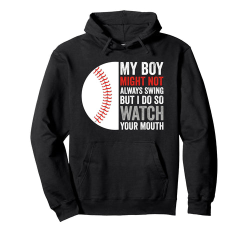 Funny Baseball Parent Swing Joke Hoodie - Minimalist Print Men Women - T-Shirt, Sweatshirt, Hoodie