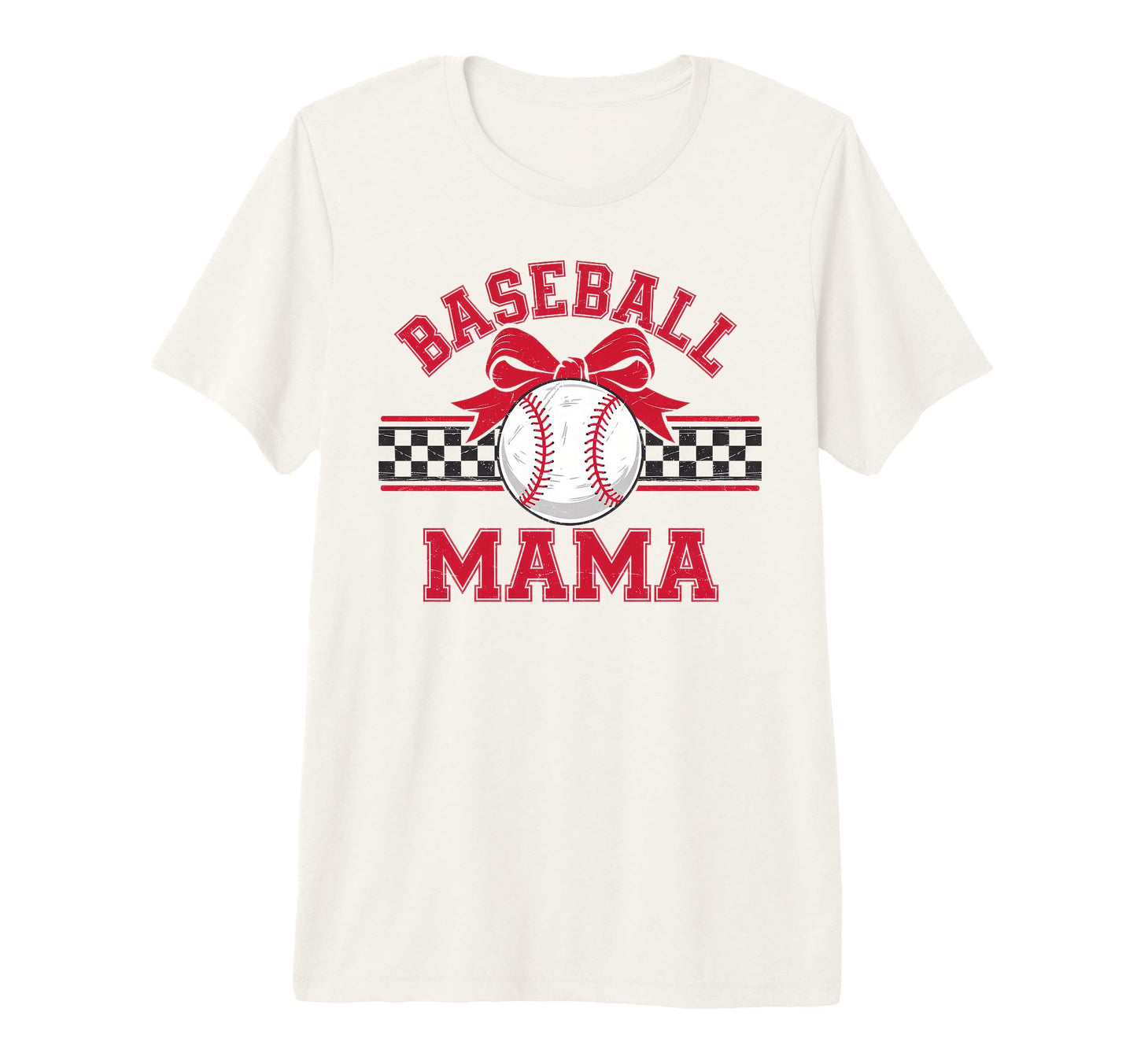 Baseball Mama Bow Heart Ball Sports T-Shirt - Streetwear Style Men Women - T-Shirt, Sweatshirt, Hoodie