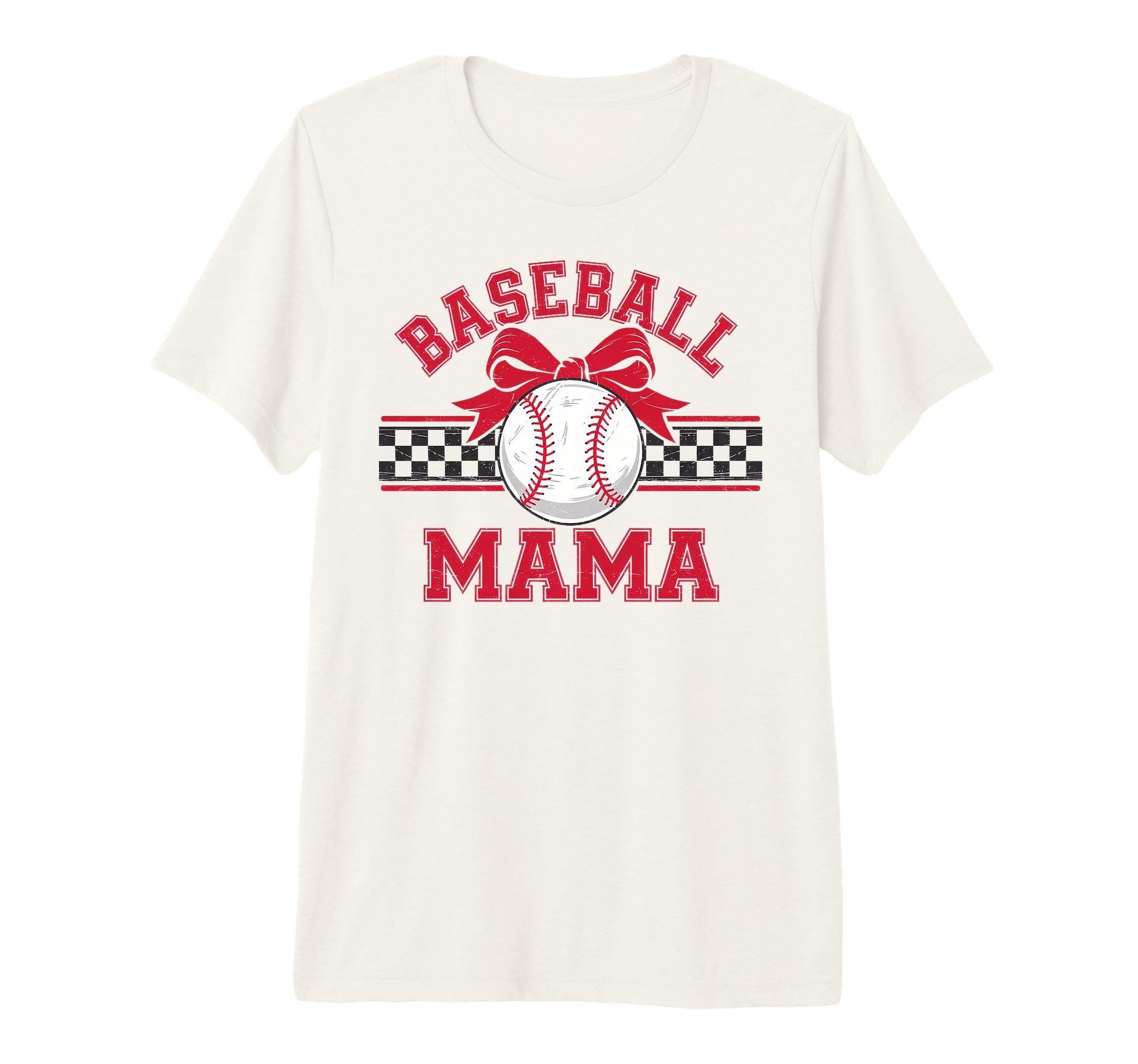 Baseball Mama Bow Heart Ball Sports T-Shirt - Streetwear Style Men Women - T-Shirt, Sweatshirt, Hoodie