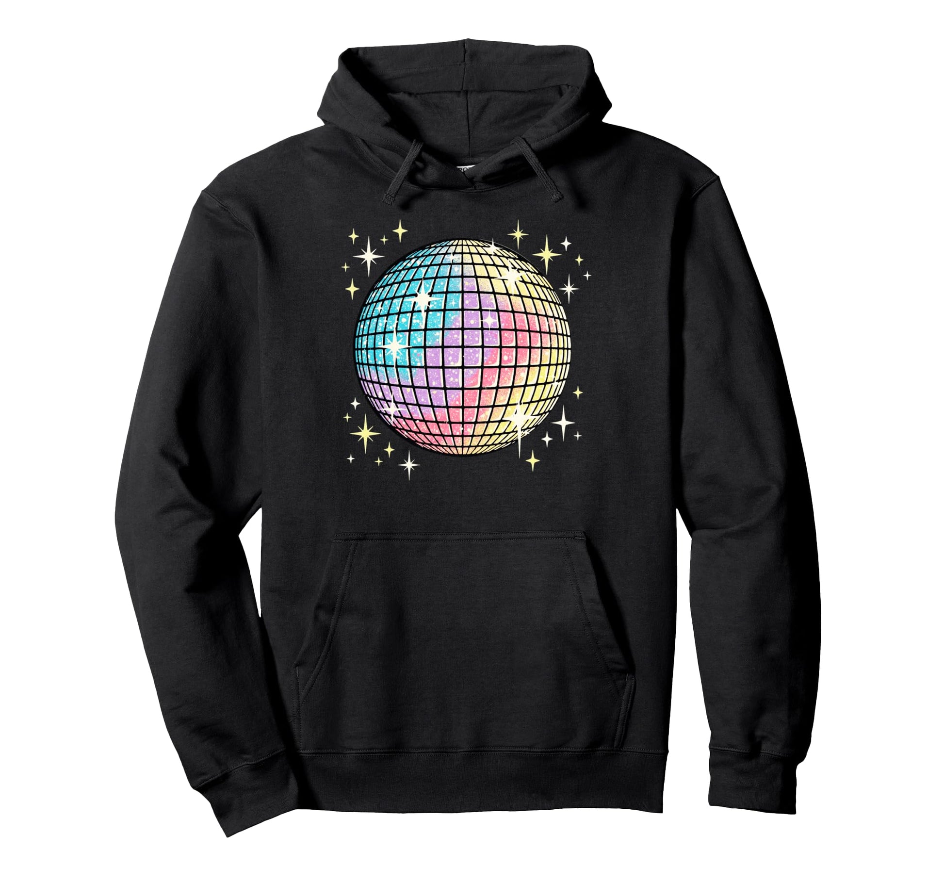 Rainbow Disco Party Ball Hoodie - Casual Everyday Wear Men Women - T-Shirt, Sweatshirt, Hoodie