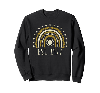 Est 1977 Rainbow Established 1977 Sweatshirt - Minimalist Print Men Women - T-Shirt, Sweatshirt, Hoodie